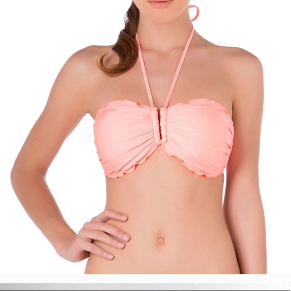 SEAFOLLY Coral underwire ruffle bandeau bikini top